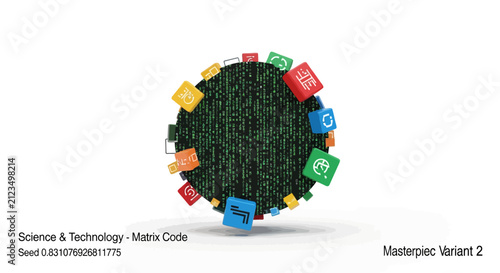 Colorful Code Blocks Digital Circle.