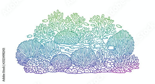 Colorful coral reef illustration.
