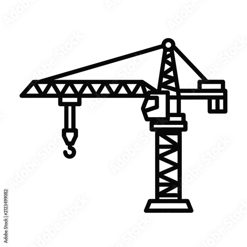 Construction Crane Lifting Heavy Loads for Building Projects