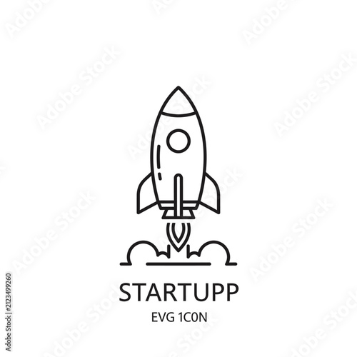 Rocket Launching Upward Startup Business Growth Icon