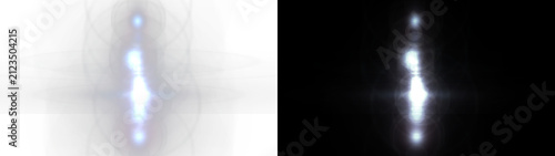 Fotografía Vertical soft glowing blue light flares and optical glare effects shining vertic