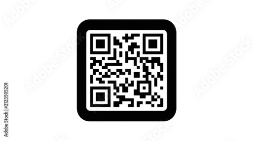 QR Code Scanner Flat Icon for Mobile Payment and Digital Menu App