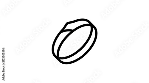 Wedding Ring Line Art Icon for Jewelry and Engagement Brand