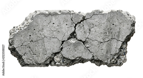 Foto Cracked concrete block chunk on transparent background