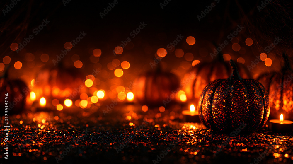 Fototapeta premium Luxury halloween promotional banner with elegant spooky glow and premium beauty boutique appeal