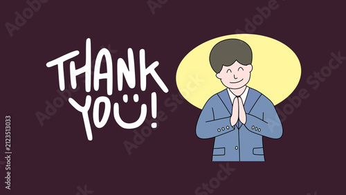 Foto Polite businessman gesturing a thank you gesture with gratitude and appreciation