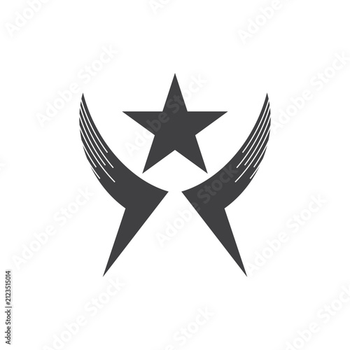 Abstract Circular Star Path logo and symbol design