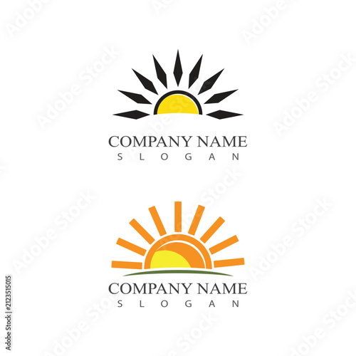 sun illustration logo vector icon template