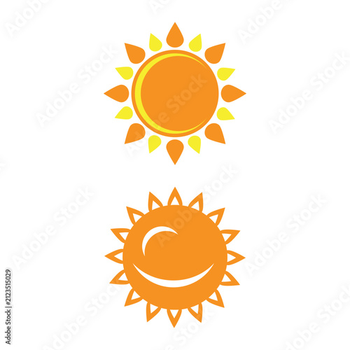 sun illustration logo vector icon template