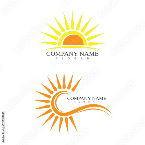 sun illustration logo vector icon template