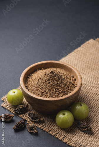 Triphala herbal powder with Indian gooseberry and dried fruits