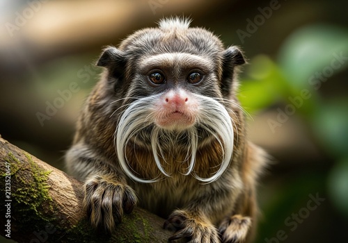 Mustache Majesty: A Primate's Ponderous Gaze