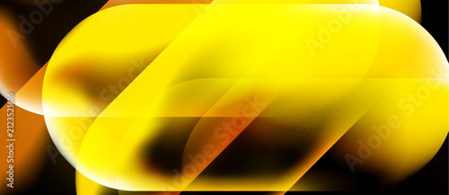 Abstract yellow shapes over...