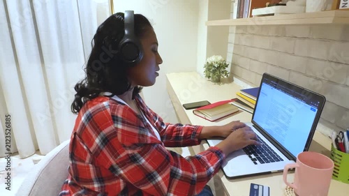 Woman Wearing Typing Shirt Red