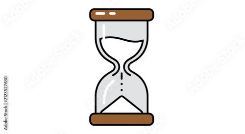 Hourglass with sand timer flowing.