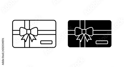 Vector illustration of gift card icon set, vector illustration of gift voucher with ribbon bow on a transparent background