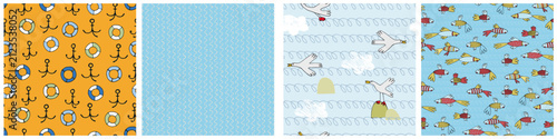 Set of patterns for Wrapping Paper, Gift Wrap, Scrapbook, Print on demand, Craft Paper and Textile Pattern