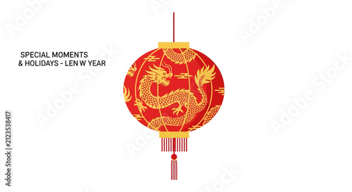 Red Chinese New Year Dragon Lantern.