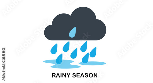 Rainy weather with falling raindrops.