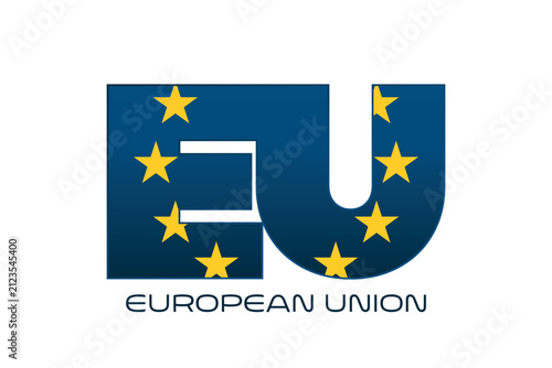 EU vector symbol. Europe sign. Isolated European Union flag. Illustration for infographics, presentation, business, media, travel, event, crisis, web design