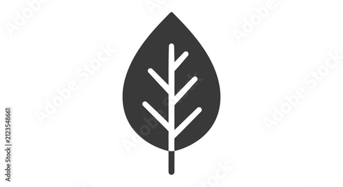 Simple Black Leaf Icon Design.