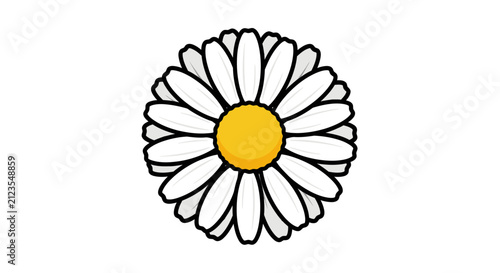 Simple illustration of a daisy flower.