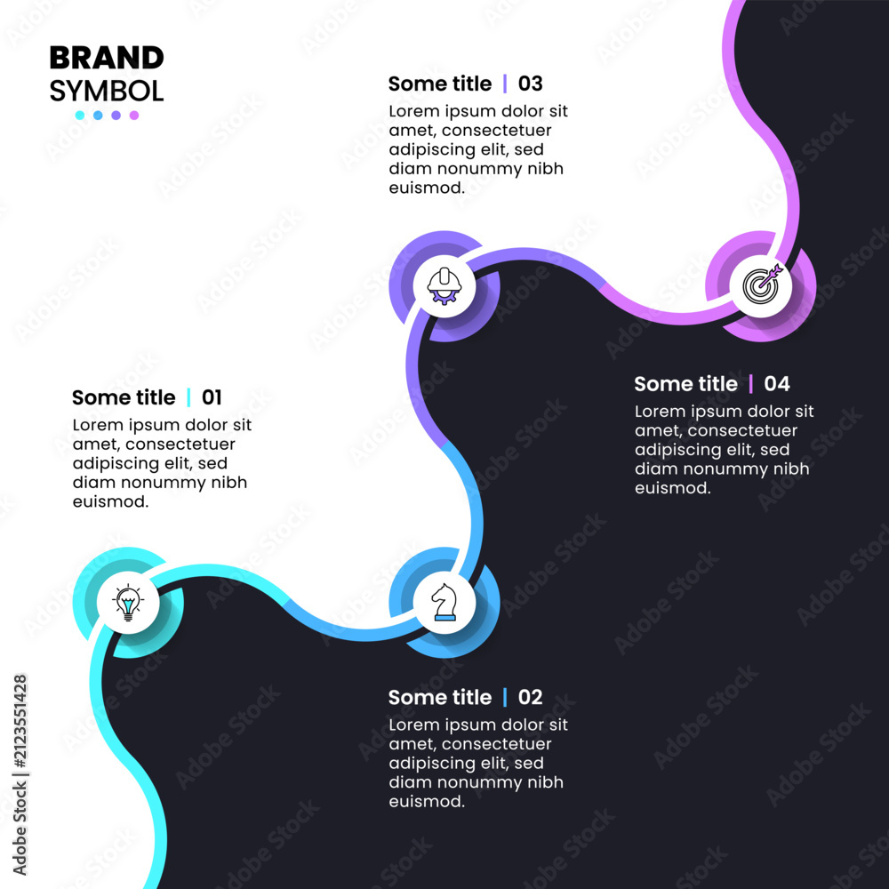 Obraz premium Infographic template. Diagonal line with 4 steps