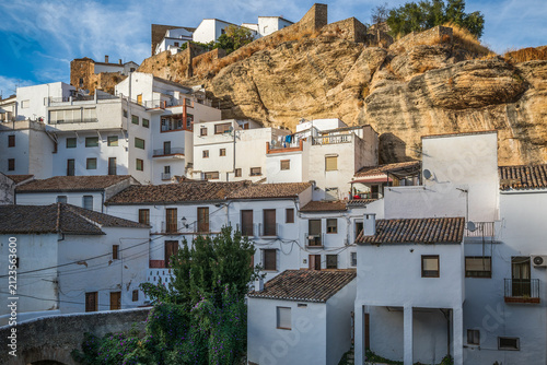 Setenil de las Bodegas, a town famous for its dwellings built into a rock formation in Cadiz province in Andalusia, Spain