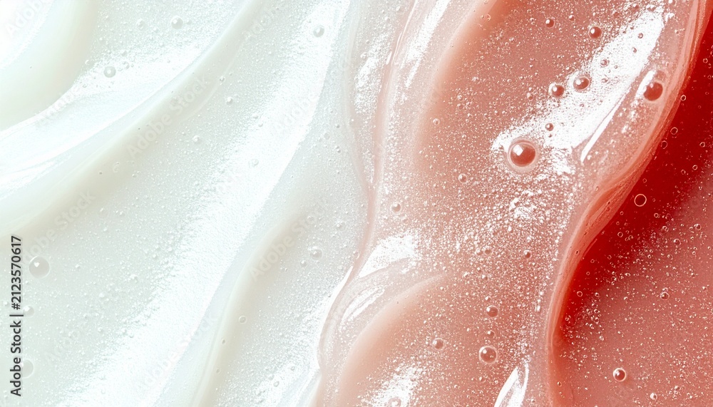 Fototapeta premium Close-up of Transparent Cosmetic Gel Texture with Water Bubbles 