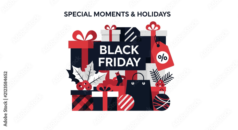 Obraz premium Black Friday shopping sale discount symbol.