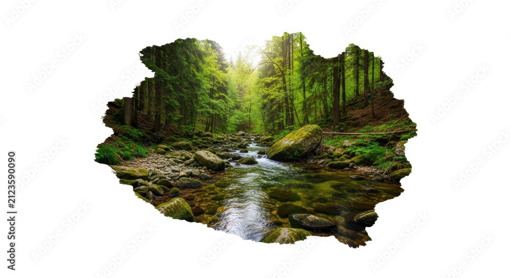 Fototapeta premium mountain river in the forest