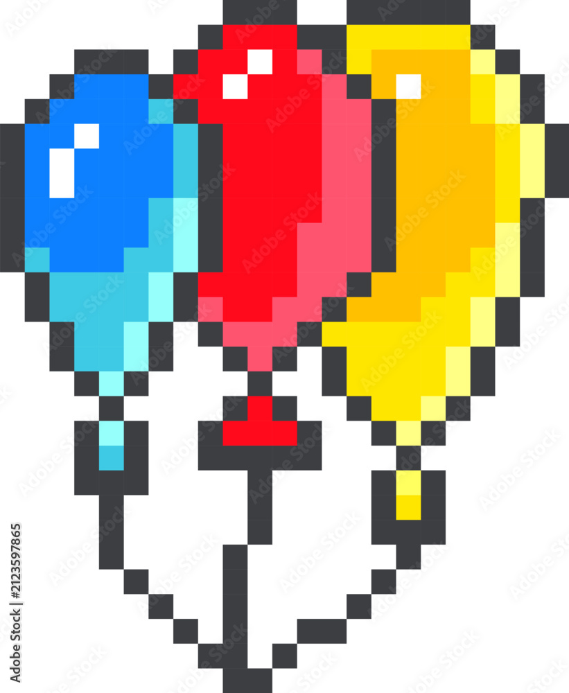 Obraz premium Balloon Trio Pixel Art