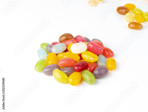 Cuadro en lienzo Jelly beans gummy candy pile, colorful marmalade pills