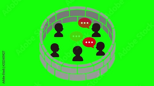 Echo Chamber Community Animation on Green Screen for Chroma Key Loop
