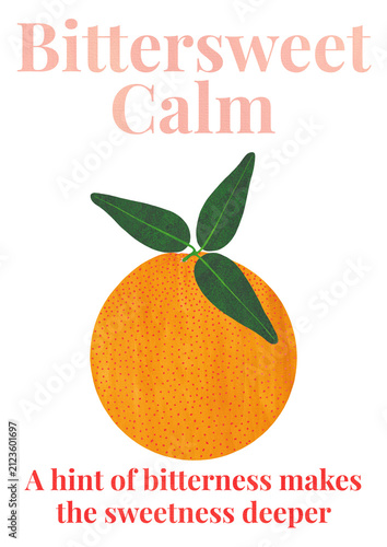 Foto Bittersweet Calm  – Grapefruit Watercolor Printable Wall Art Poster