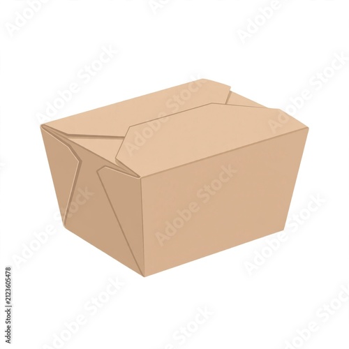 Brown paper take out food container box.