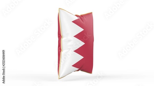 Pillow with the flag of Bahrain on white background