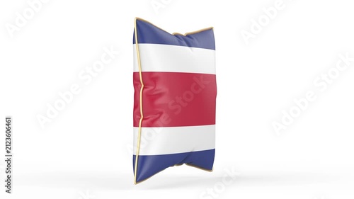 Pillow with the flag of Costa Rica on white background