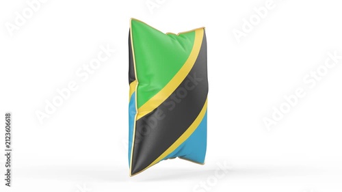 Pillow with the flag of Tanzania on white background