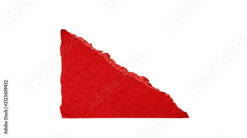 Red torn paper corner isolated on transparent background