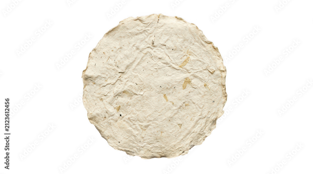 Naklejka premium Handmade textured paper circle isolated on transparent background