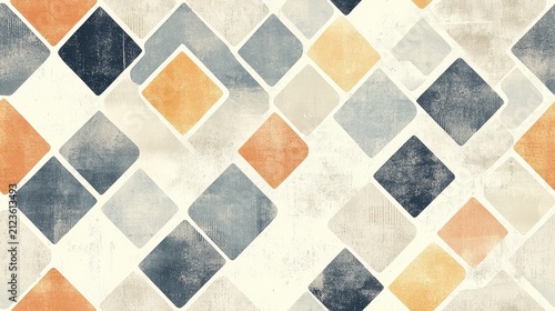 Abstract geometric tile pattern. Modern ceramic wall texture with diamond shapes.