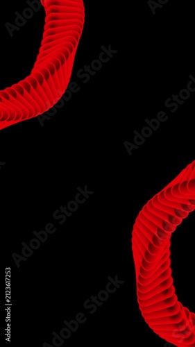 3D Abstract Red Spiral Loop Animation with Transparent Background