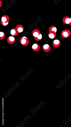 3D Abstract Red White Particle Animation with Transparent Background