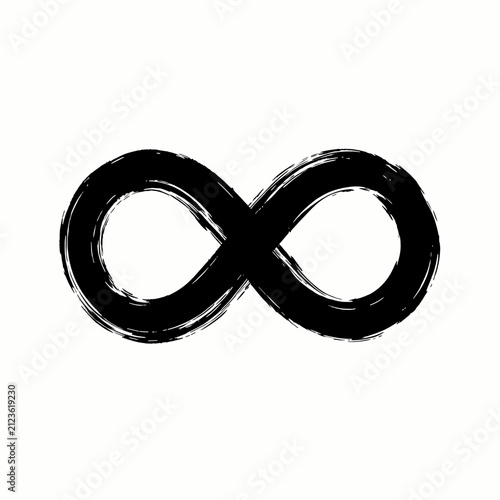 Black Infinity Symbol Hand Drawn Sketch on White Background
