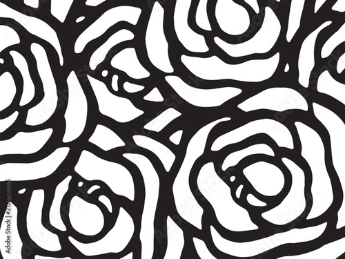 Abstract Rose Silhouette Pattern