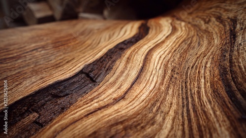 Madera natural tallada con vetas sinuosas y profundas hendiduras, textura rústica, orgánica y cálida en un acabado artesanal perfecto para decoración, diseño. Carpintería, carpintero vetas naturales