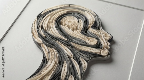 Paper Quilling Head Profile Artwork