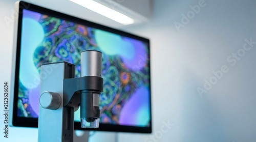 Digital Microscope Displaying Cell Pattern