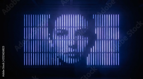 LED Light Bars Forming Human Face